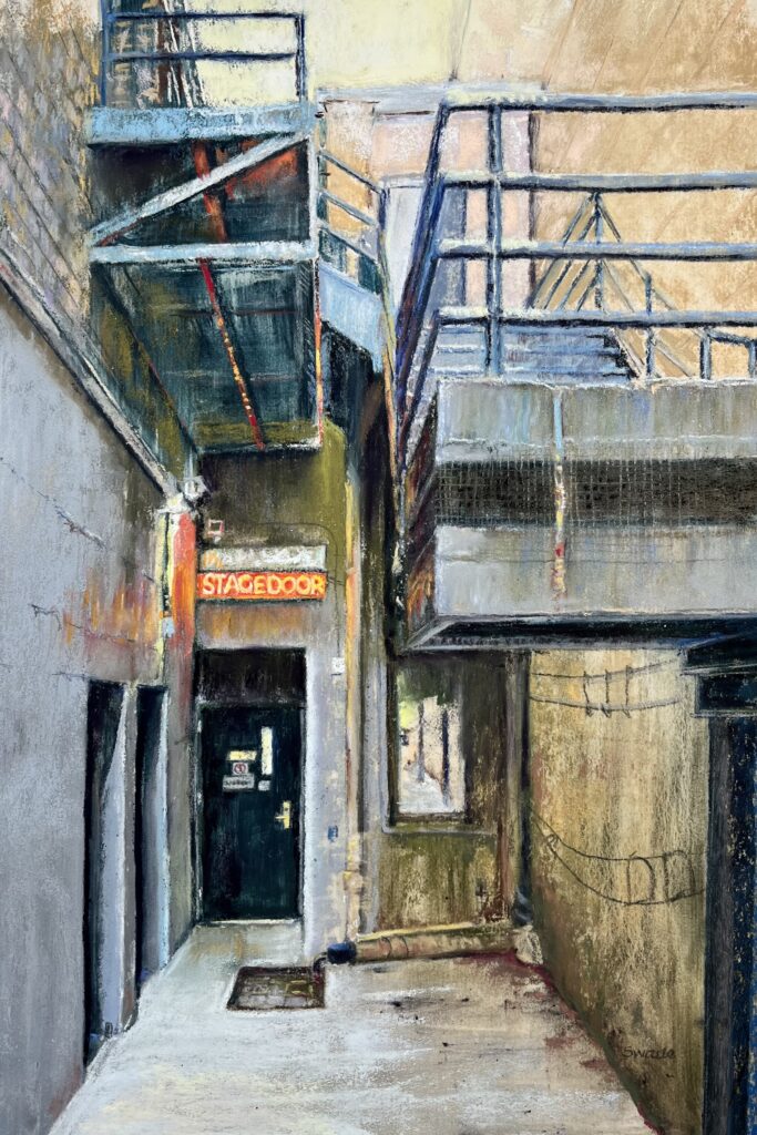 "Stage Door" 9 x 14 Pastel